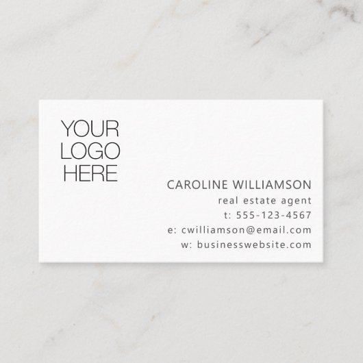 Minimalist Professional Logo Photo Real Estate 名刺 (正面)