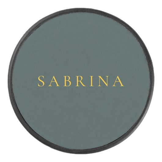 Minimalist Professional Modern Name Dusty Green アイスホッケーパック (正面)