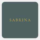 Minimalist Professional Modern Name Dusty Green スクエアシール (正面)