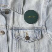 Minimalist Professional Modern Name Dusty Green 缶バッジ (インサイチュ)