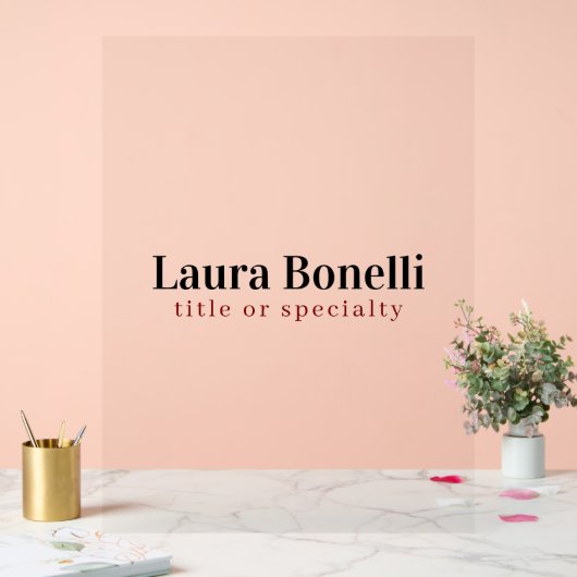 Minimalist Professional Modern Plain Name Title アクリルサイン (ウェディング)