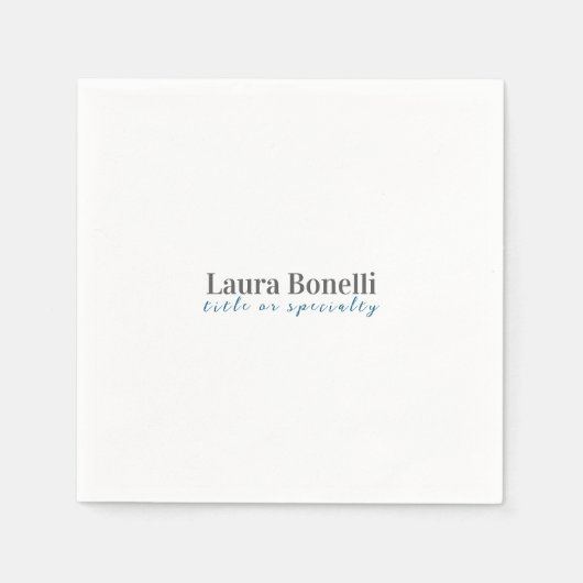 Minimalist Professional Modern Plain Name Title スタンダードカクテルナプキン (正面)
