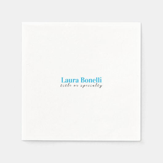 Minimalist Professional Modern Plain Name Title スタンダードカクテルナプキン (正面)