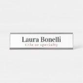 Minimalist Professional Modern Plain Name Title デスクネームプレート (正面)