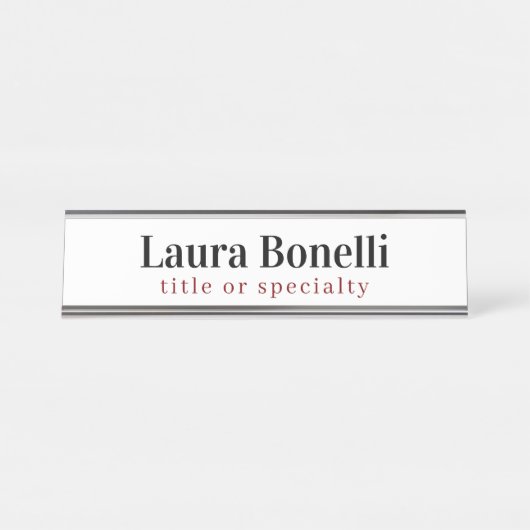 Minimalist Professional Modern Plain Name Title デスクネームプレート (正面)