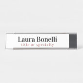 Minimalist Professional Modern Plain Name Title デスクネームプレート (正面)