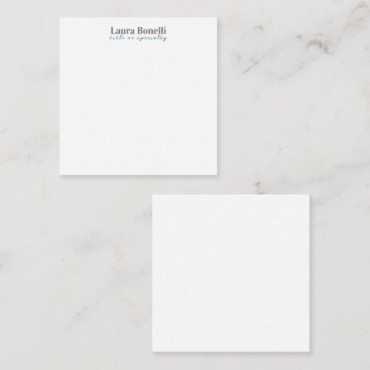 Minimalist Professional Modern Plain Name Title ノートカード (正面/裏面)