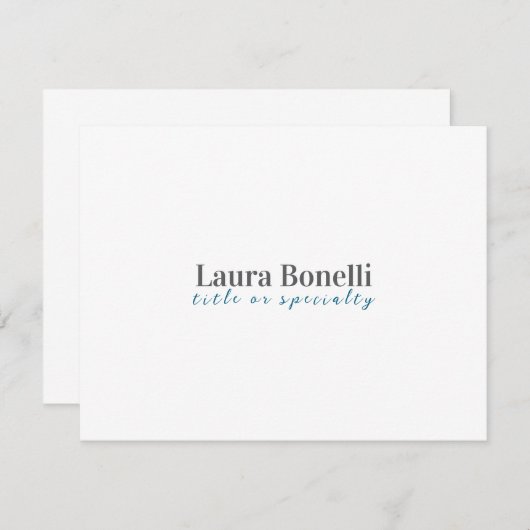 Minimalist Professional Modern Plain Name Title ノートカード (正面/裏面)