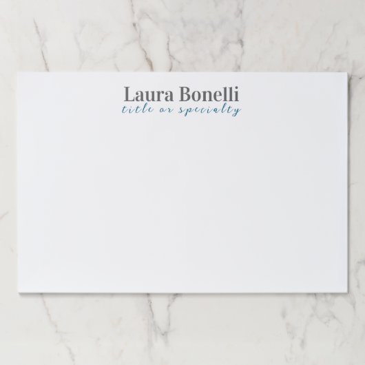 Minimalist Professional Modern Plain Name Title ペーパーパッド (正面)