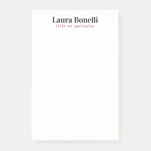Minimalist Professional Modern Plain Name Title ポストイット (正面)