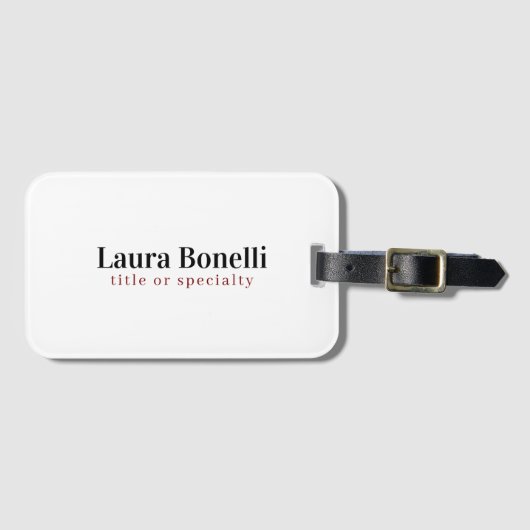 Minimalist Professional Modern Plain Name Title ラゲッジタグ (正面横)