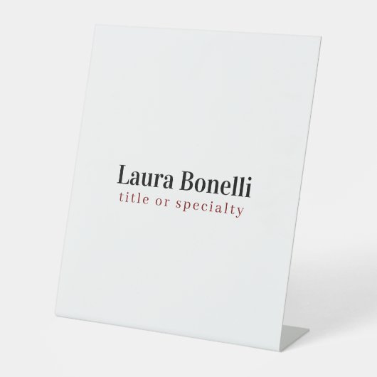 Minimalist Professional Modern Plain Name Title 台座サイン (正面)
