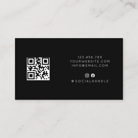 Minimalist Professional Photo Qr Code Business 名刺 (裏面)