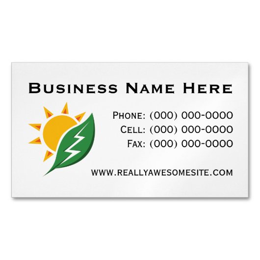 Minimalist Professional Solar Energy Contact Info マグネット名刺 (正面)