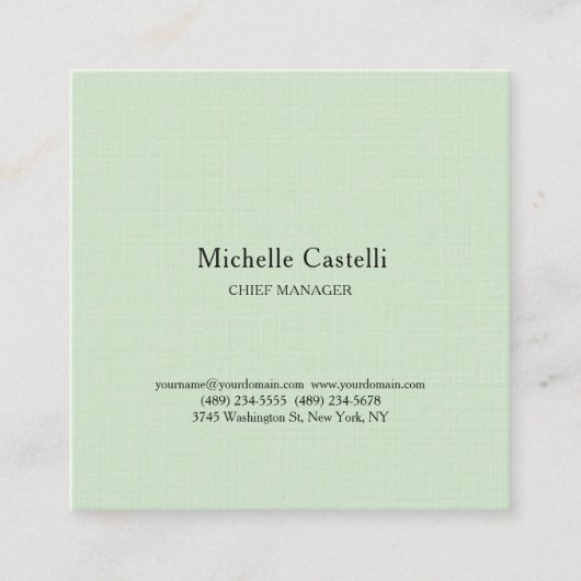 Minimalist Professional Unique Classical Pastel スクエア名刺 (正面)