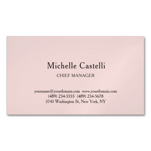 Minimalist Professional Unique Classical Pastel マグネット名刺 (正面)