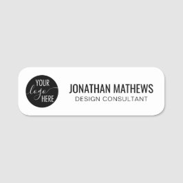 Minimalist Professional White Company Logo 名札