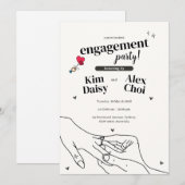 Minimalist Proposal Elegant Invite | 婚約 (正面/裏面)