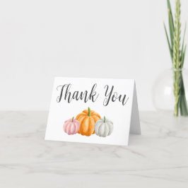 Minimalist Pumpkin Fall Baby Shower サンキューカード