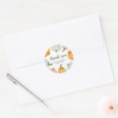 Minimalist Pumpkin Fall Baby Shower Round ラウンドシール (封筒)