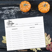 Minimalist Pumpkin, Simple Culinary Recipe Card