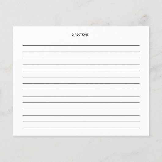 Minimalist Pumpkin, Simple Culinary Recipe Card (裏面)