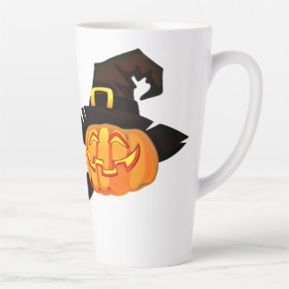 Minimalist Pumpkin Witch Hat カフェラテマグ