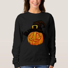 Minimalist Pumpkin Witch Hat スウェットシャツ