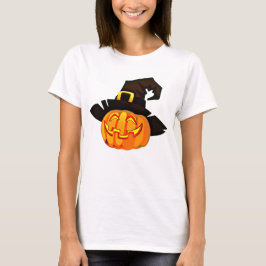 Minimalist Pumpkin Witch Hat Tシャツ