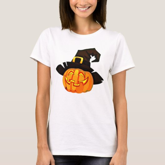 Minimalist Pumpkin Witch Hat Tシャツ (正面)