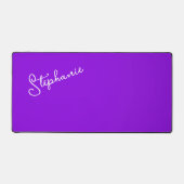 Minimalist Purple モダン Nameスクパーソナライズされたリプト デスクマット (正面)