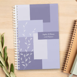 Minimalist Purple Abstract Soft Botanical Planner プランナー手帳