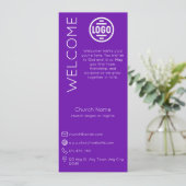 Minimalist Purple Church Connection Card 招待状 (スタンド正面)