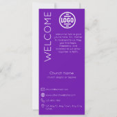 Minimalist Purple Church Connection Card 招待状 (正面)