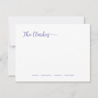 Minimalist Purple Family Stationery  ノートカード