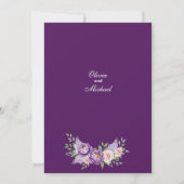 Minimalist Purple Floral Note Paper Background 招待状 (裏面)