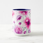 Minimalist Purple Floral Ribbon IWD 2026 マグカップ (中央)