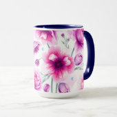 Minimalist Purple Floral Ribbon IWD 2026 マグカップ (正面右)