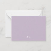 Minimalist Purple Two Border Monogram ノートカード (裏面)