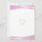 Minimalist Purple Watercolor Gold Heart Invitation 招待状 (裏面)