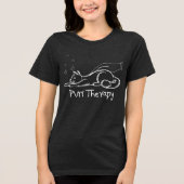 Minimalist Purr Therapy Cat Lover Doodle T-Shirt トライブレンドＴシャツ (正面)