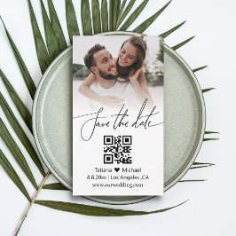 minimalist qrコードカップル写真を保存する日付 ノートカード