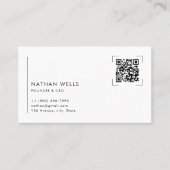 Minimalist QR Code Black & White Business Card 名刺 (正面)
