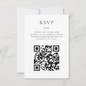 Minimalist QR Code Black White Wedding 出欠カード (正面)