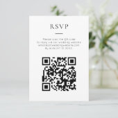 Minimalist QR Code Black White Wedding 出欠カード (スタンド正面)