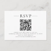 Minimalist QR Code Black White Wedding RSVP (正面)