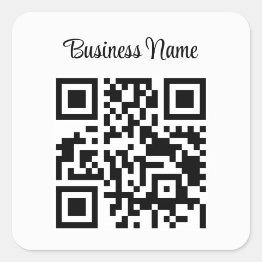 Minimalist Qr Code Business Name スクエアシール (正面)