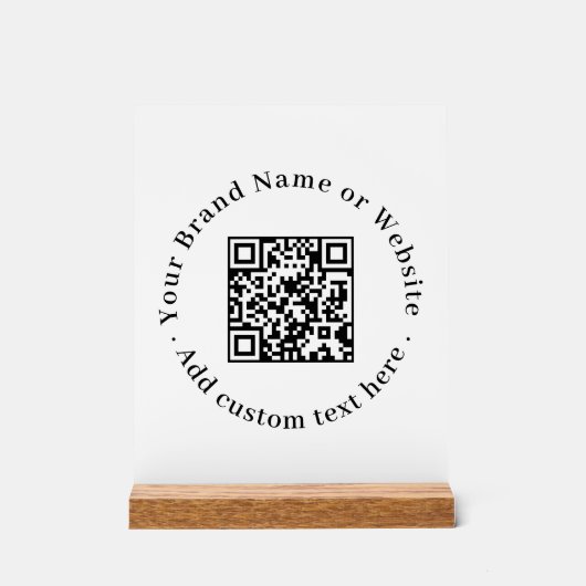 Minimalist QR Code | Clean Custom Promotional  アクリルサイン (正面)