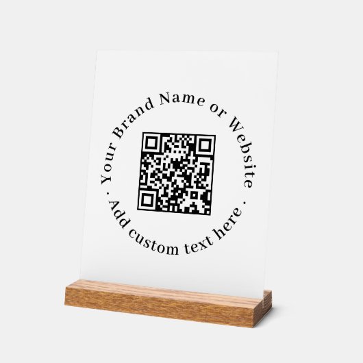 Minimalist QR Code | Clean Custom Promotional  アクリルサイン (傾斜)