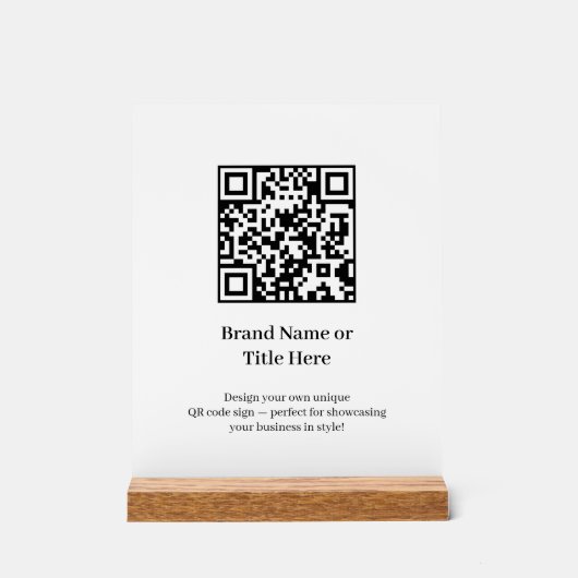 Minimalist QR Code | Modern Clean Custom Design アクリルサイン (正面)